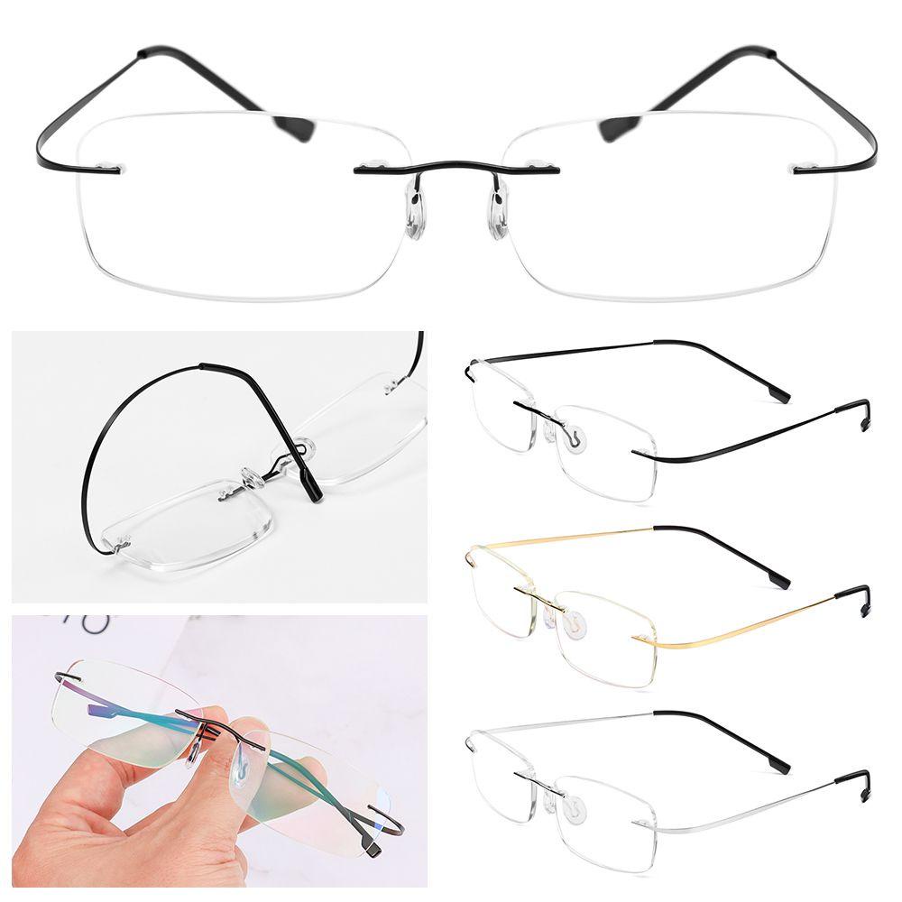 ❈ROWAN❈ +1.0~-4.0 Reading Glasses Classic Anti Blue-ray Presbyopia Eyeglasses Ultralight Frameless Frame Metal Unisex Far Sight Eyewear/Multicolor