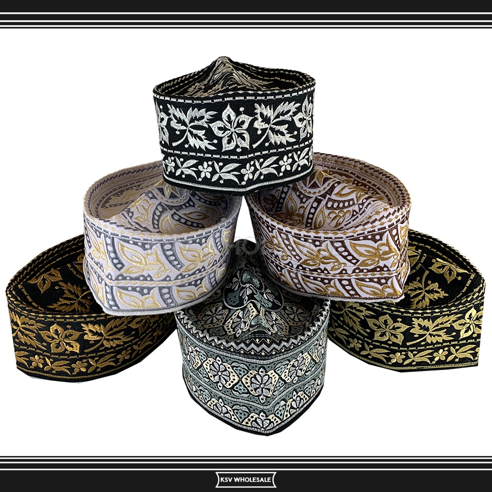 GROSIR (10 Pcs) Peci Oman Bangladesh Paket Usaha Kopiah Haji Sholat Banglades Santri Pria Pesantren 