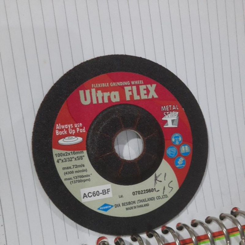 Batu Gerinda Fleksibel Ultra Flex / Batu Grinda Flexible Flexibel 4" AC60 BF Ultraflex Resibon