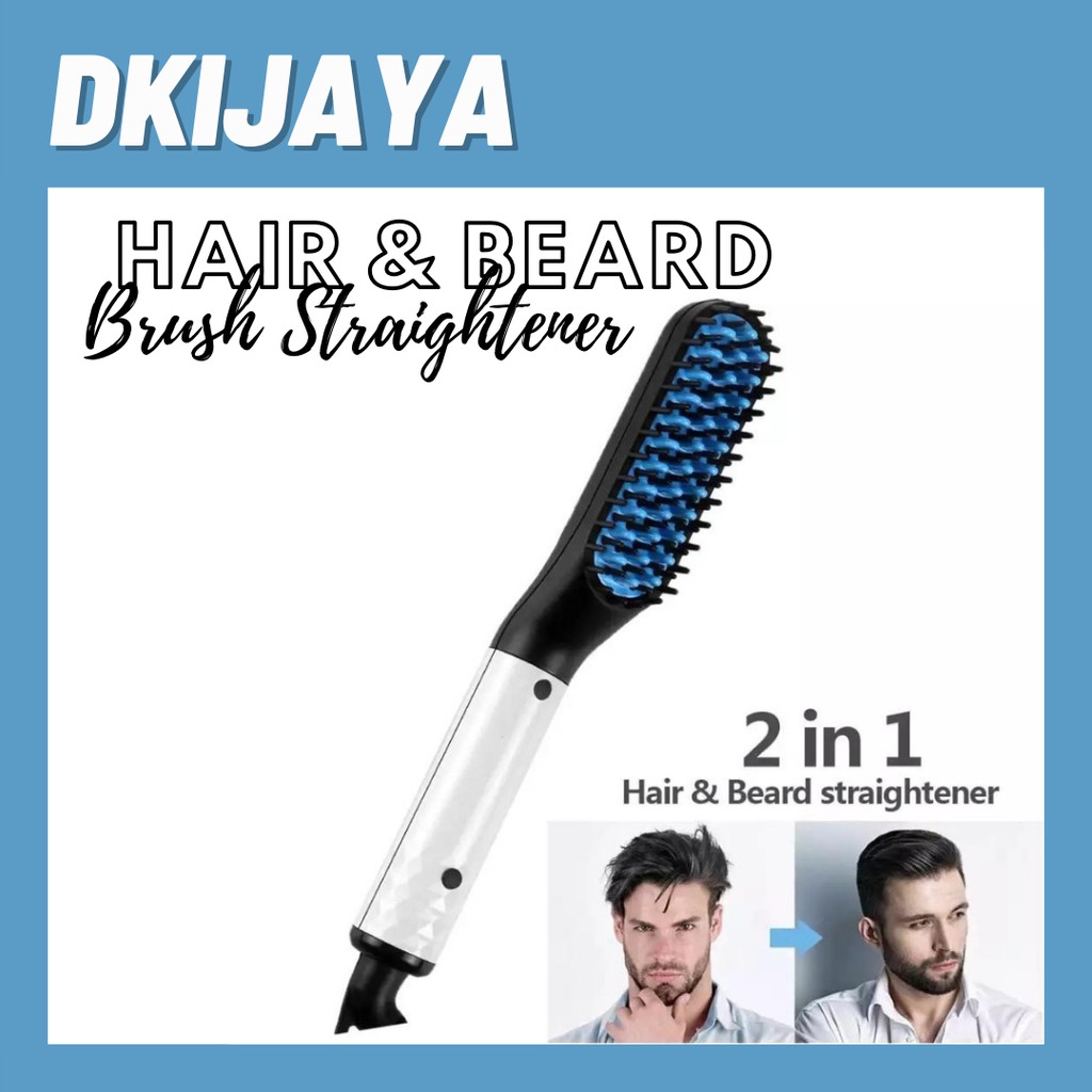 SISIR ELEKTRIK Pelurus Rambut Styling 2 in 1 SISIR CATOK Kumis Jenggot Straightener Hair Brush