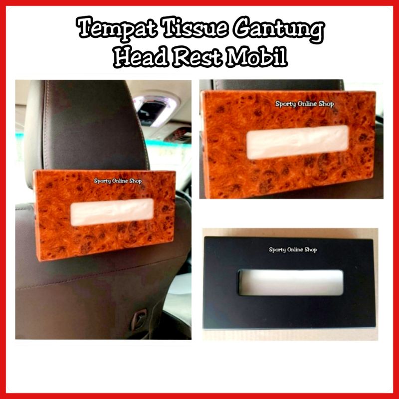 Tempat Tissue Mobil Jepit Head Rest