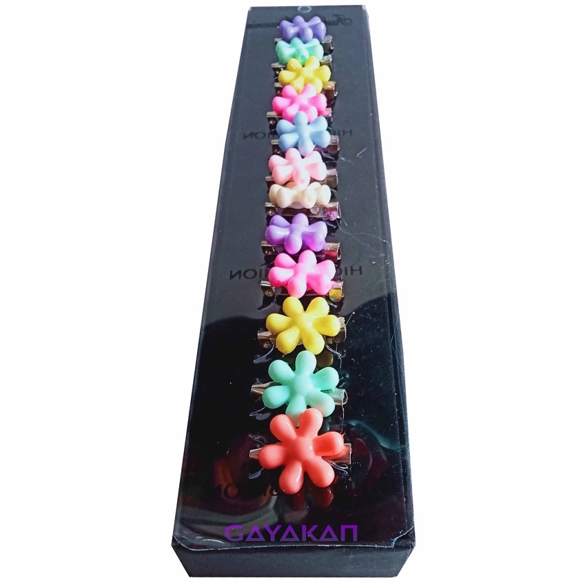 1 Lusin (12 pcs) Bros Dagu seri Flower Kecil Warna