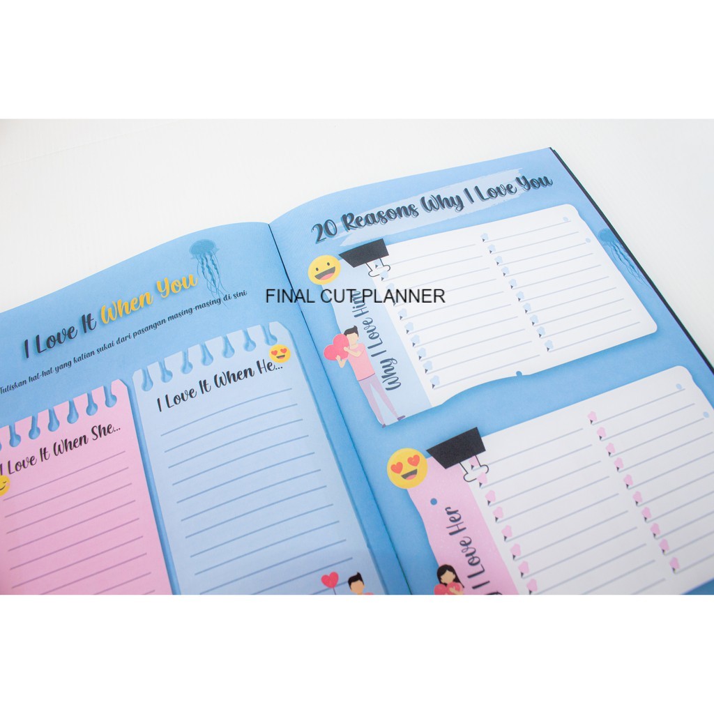 

BOOK PLANNER / PLANNER PASANGAN / Couple Journal / Couple Planner / Diary Pasangan / Scrapbook / Hadiah Notebook/ Loose Leaf