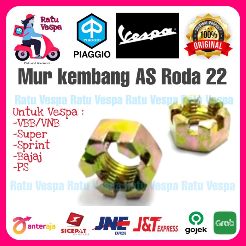 Mur Mahkota Kembang AS Roda Vespa Super,Sprint,PX,PS,Bajaj