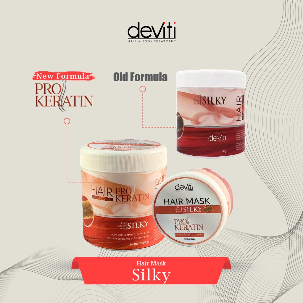 Deviti Hair Mask Silky Pro Keratin Perawatan Rambut Berwarna dan Berkilau 1Kg