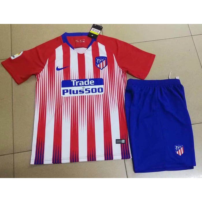 Sale Dewasa 1 Stel Jersey Baju Kaos + Celana Atm Atletico Madrid Home 18/19 |