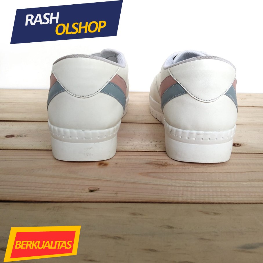 Sepatu sneaker wanita simple model tali elastis terbaru