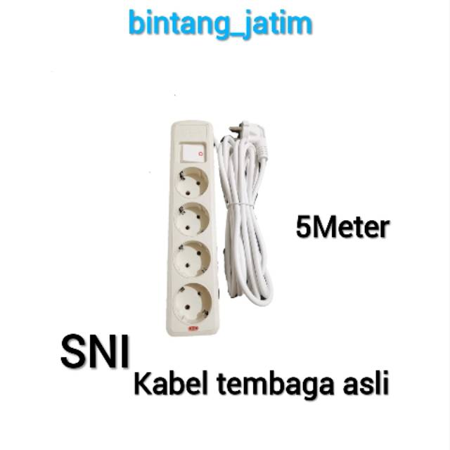 STOP KONTAK 4 LUBANG PANJANG 5M + KABEL / STOP KONTAK KABEL / colokan listrik