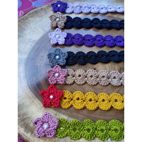 konektor rajut bunga kiri kanan/konektor rajut/konektor murah/konektor masker