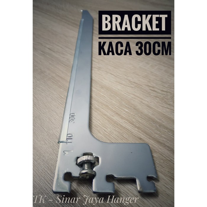 Bracket Kaca  30cm Ambalan Kaca  Breket Besi Display Siku 