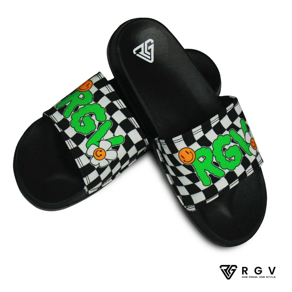 RGV - SANDAL PRIA DAN WANITA SLIDE SLIP ON SENDAL ANTI LICIN RINGAN SELOP GROOVY FLOWER