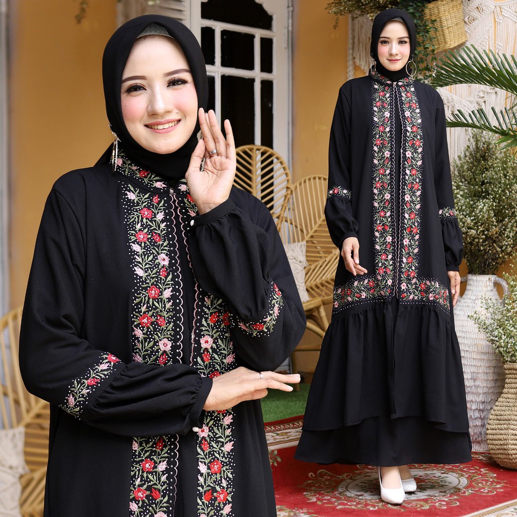 HOPYLOVY - Gamis Wanita Hijab Bermotif Beallin