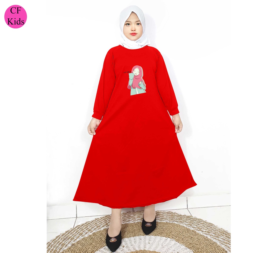 Gamis Anak Perempuan DTF Print Be Happy CKids