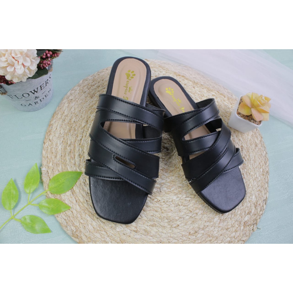 SANDAL WANITA GABBYOLA BLACK BIG SIZE 41 42 43 44 45 PAWPAW