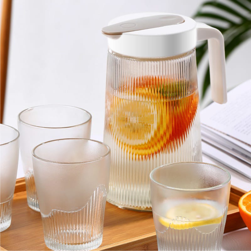 TERBARU!!TEKO BL-3 Teko Set Gelas Kaca Tebal Tempat Minum Glass Kettle 4 in 1 Murah Pitcher Water COD