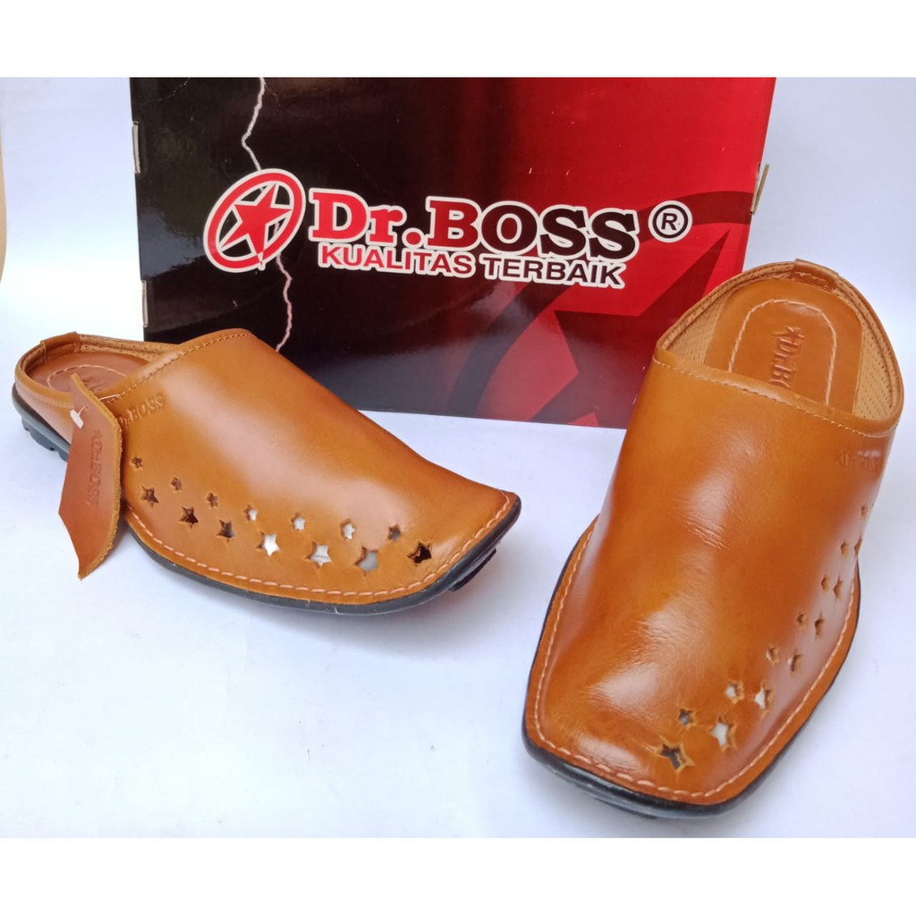 Selop pria kulit sapi asli original DR BOSS casual kasual terbaru terlaris murah slop slip on COD