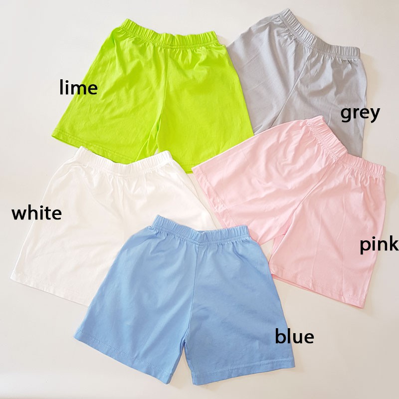 Celana Pendek Anak polos perempuan wanita cewek laki laki cowok  bahan katun 1-11 tahun