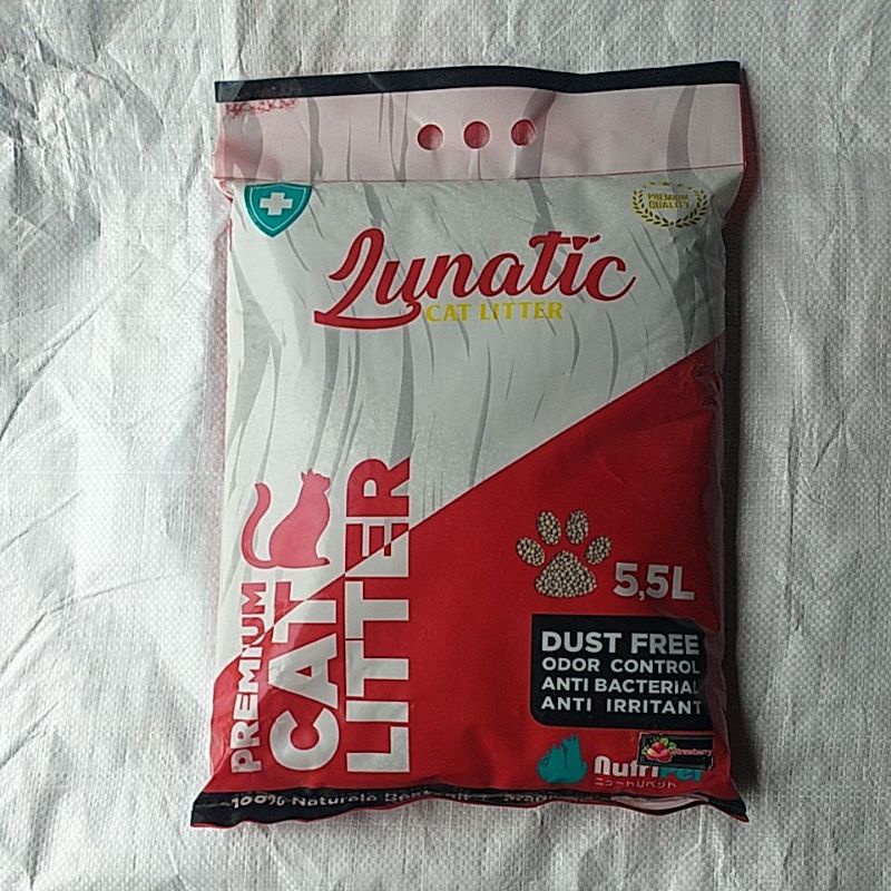 PASIR KUCING WANGI GUMPAL 5,5 LITER LUNATIC CAT LITER-PASIR KUCING AROMA TERAPI-PASIR KUCING ANTI BA