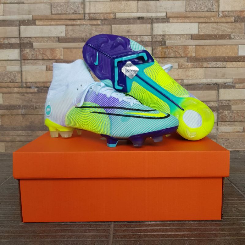 Sepatu Bola Mercurial Superfly8 Elite MDS005 White Blue Fg soccer