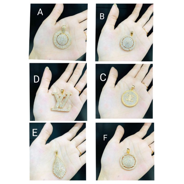 Namk634. Liontin xuping Kalung wanita lapis emas dgn mata zircon ukuran besar