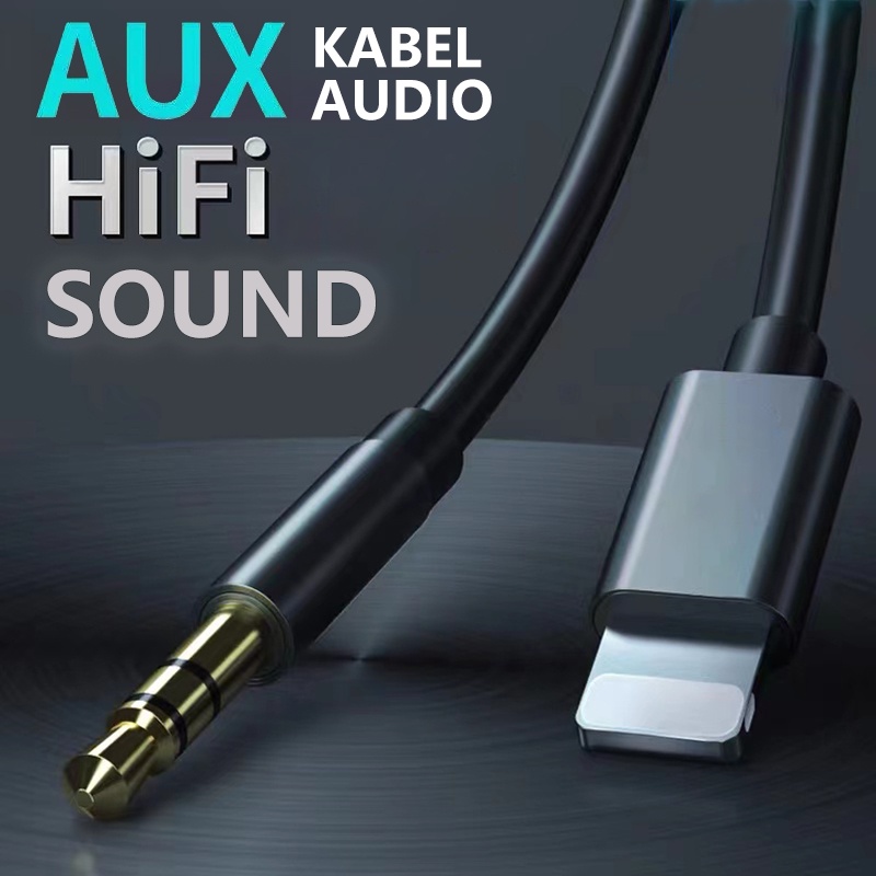 【CB013】Skyhigh Kabel Audio Jack Adapter 3,5mm to Lightning Panjang 100cm 1m HP Speaker Mobil cable Musik Spotify- AUX Cable