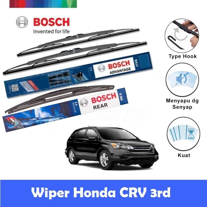 Wiper Depan Belakang CRV Gen 3 BOSCH Set ADVANTAGE