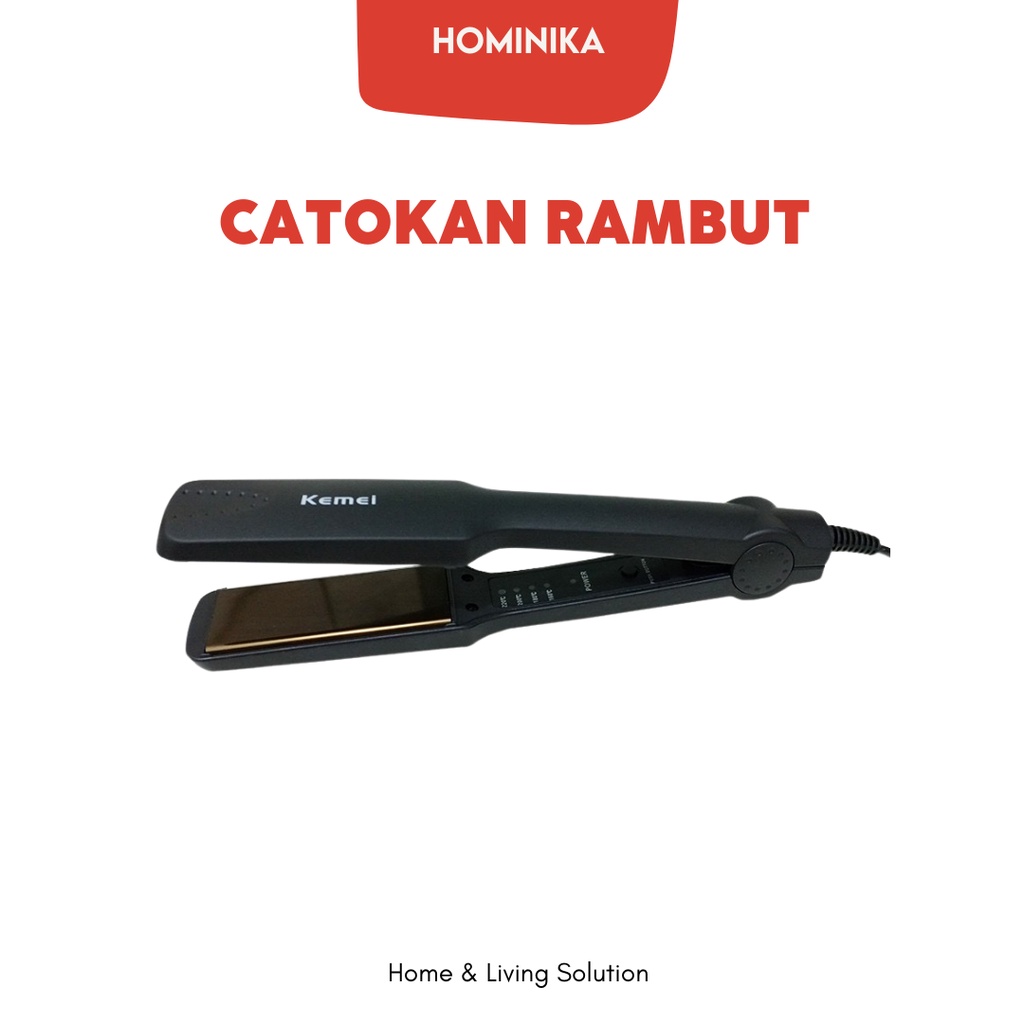 Catokan Rambut Kemei HMN22 Mini Catok Curly Putih