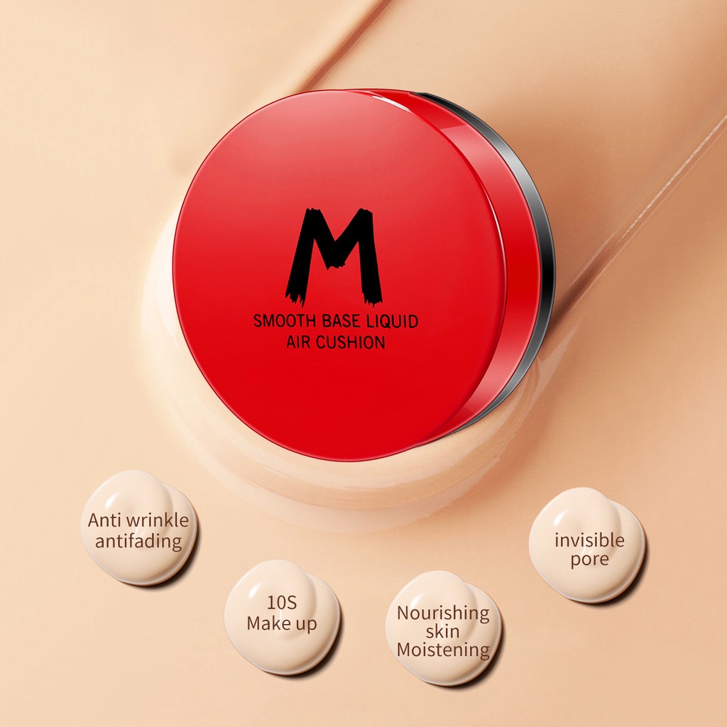 MEIDIAN SMOOTH BASE LIQUID AIR CUSHION COMBINATION BB CC CREAM DELICATE SILKY MOISTURIZING BRIGHTENING