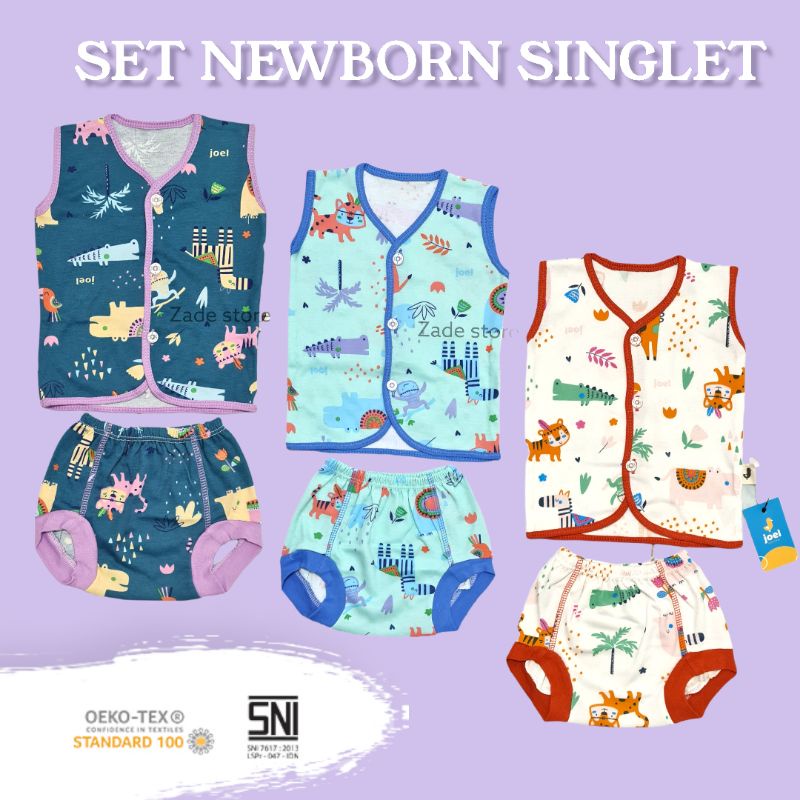 SNI Setelan baju bayi singlet newborn Premium Joel  baju bayi baru lahir perempuan laki-laki celana kodok kaos bayi atasan bayi kutung lengan pendek import