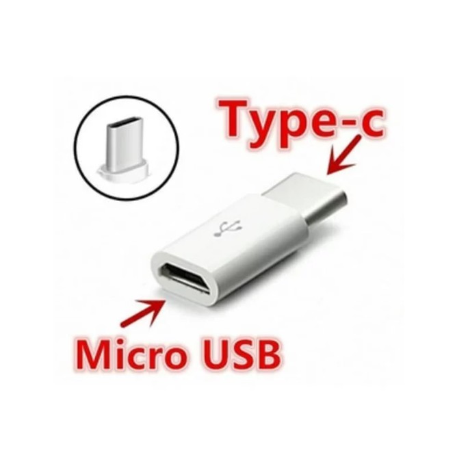 [1 GRAM] Converter Micro USB Male To Type C Female - Konektor Jack Mikro USB Ke Lubang Socket Tipe C