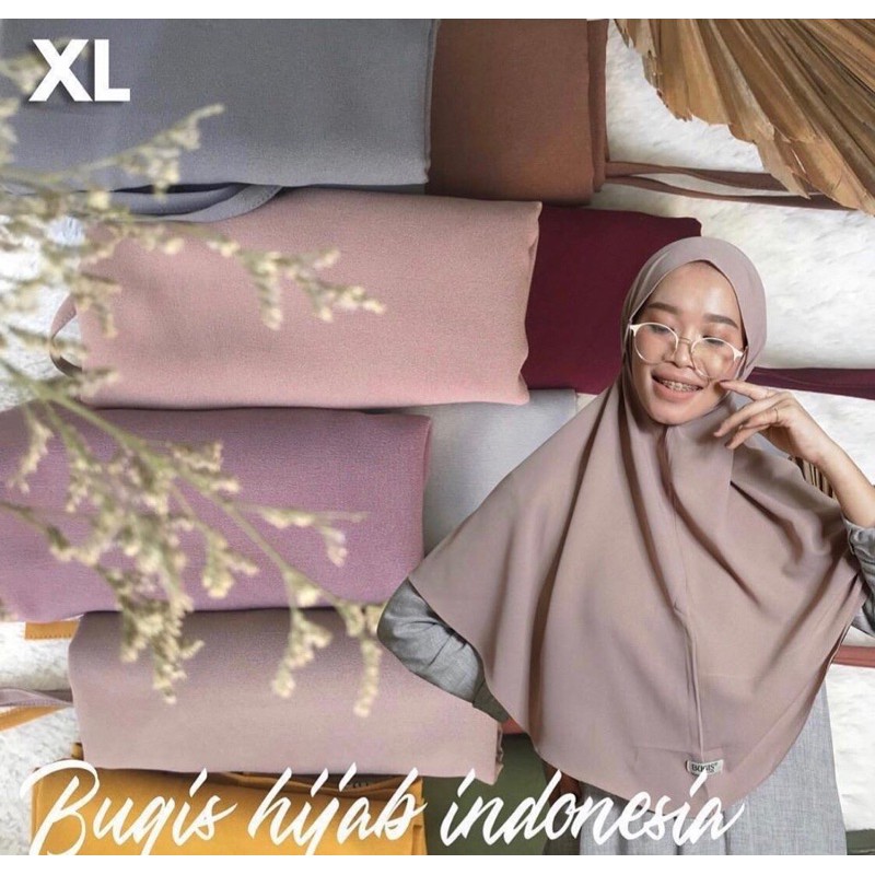 JILBAB INSTAN BERGO MARYAM POLOS UKURAN XL BUGIS HIJAB