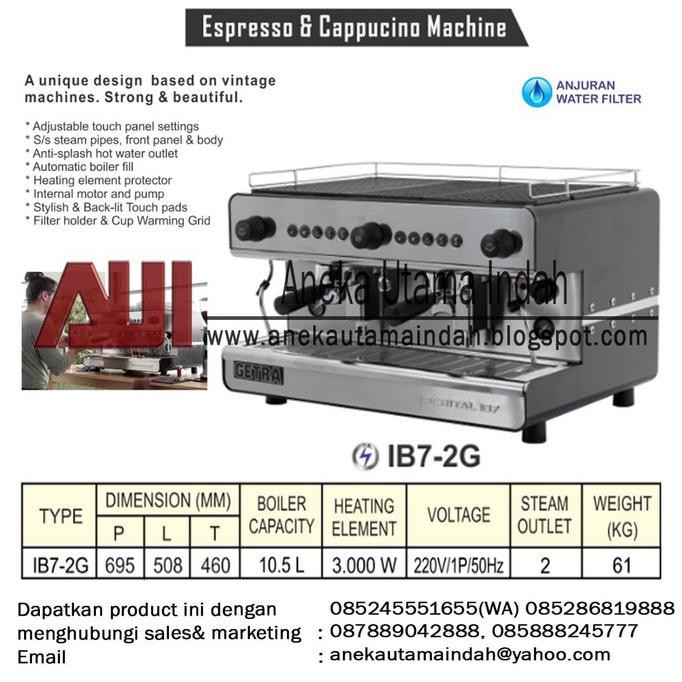 Getra Iberital Ib7-2G Coffee Machine / Espresso & Cappucino Machine *