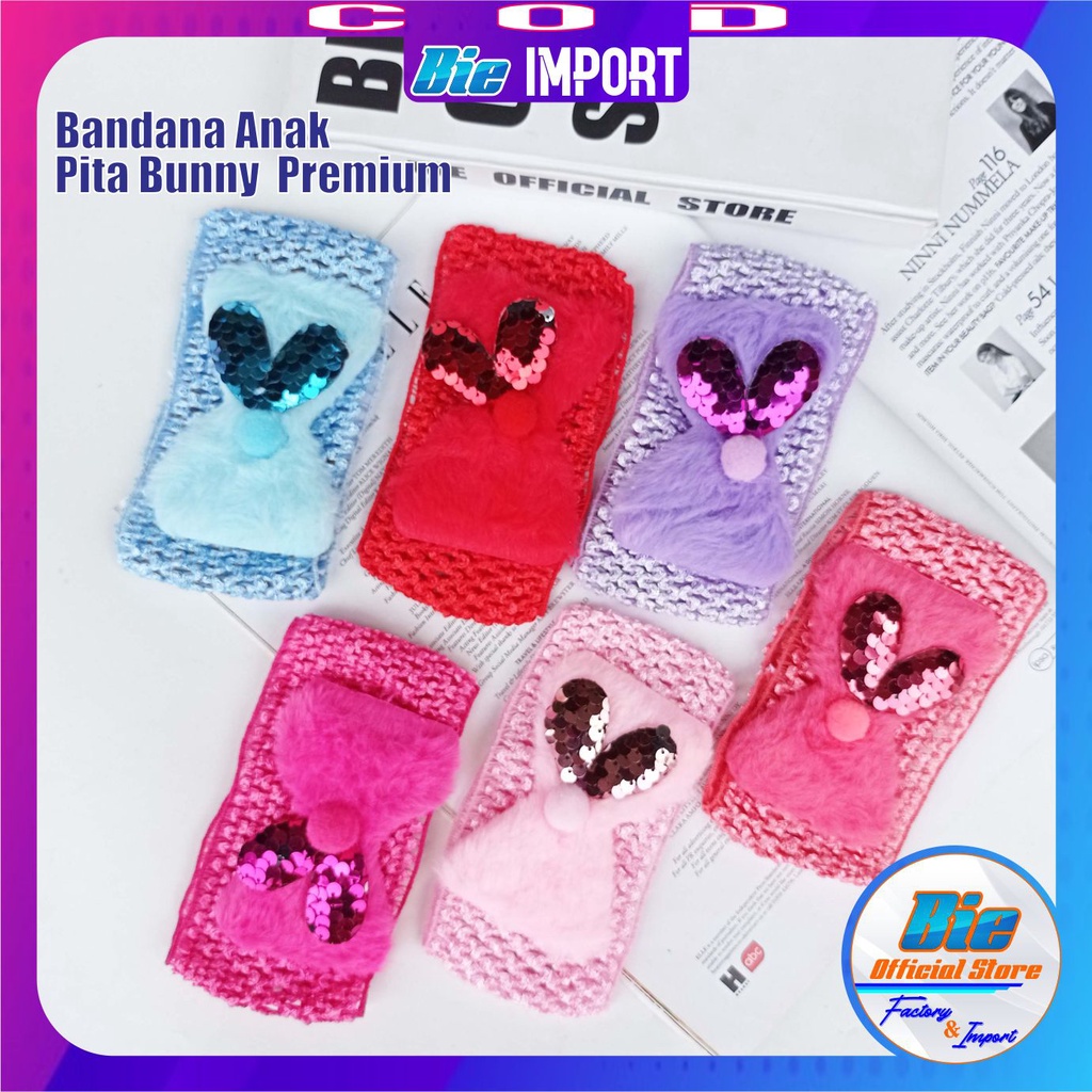 Bandana Rajut Pita Bulu Pompom Impor Best Seller