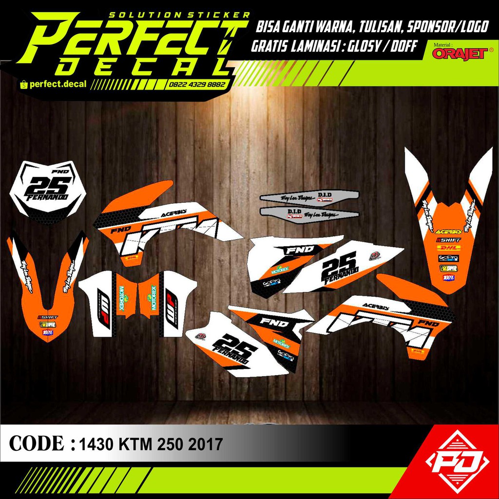 Decal Stiker Motor KTM 85 / KTM 85 SX / KTM 85 SIXDAY Full Body Sticker Custom Variasi