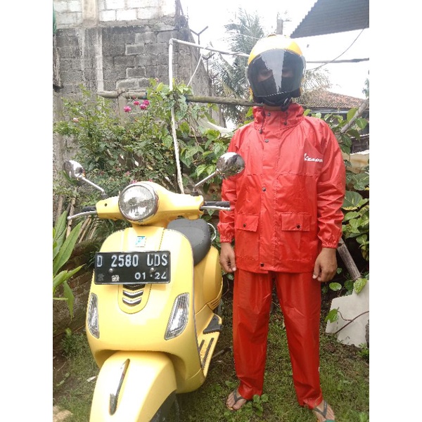 jas hujan stelan Vespa all size bagus dan tebal