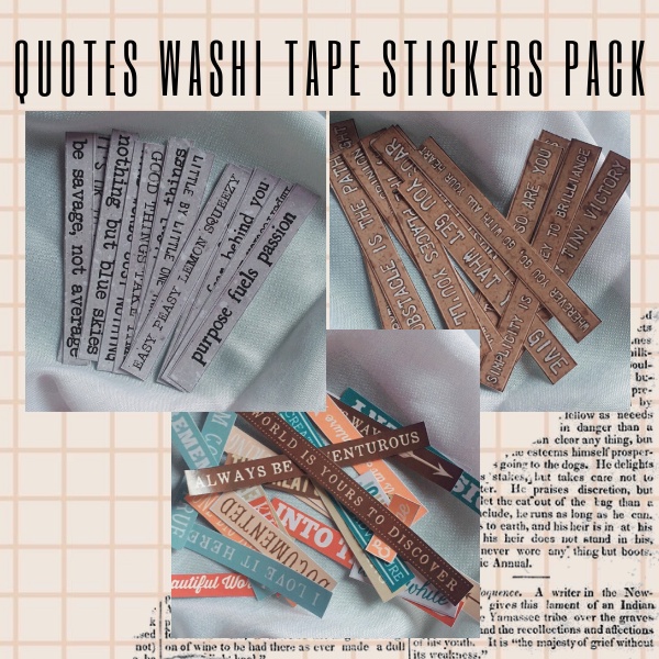 

[30 pcs] stickers quotes strips | journal deco | stiker aesthetic | stiker quotes