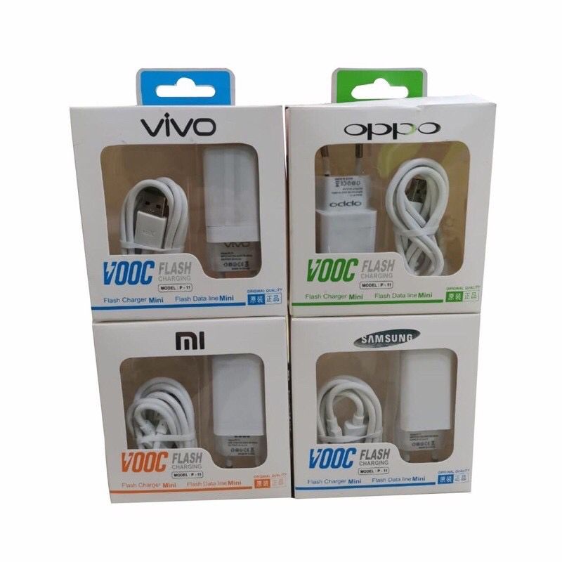 [ BISA COD ] Charger Casan Travel Branded P-11 2USB 4A Samsung Oppo Vivo Xioami Realme Vooc Mini P11