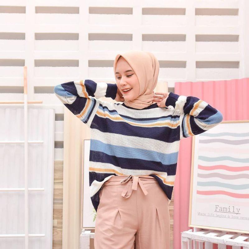 zelline official atasa rajut polly sweater bahan tebal