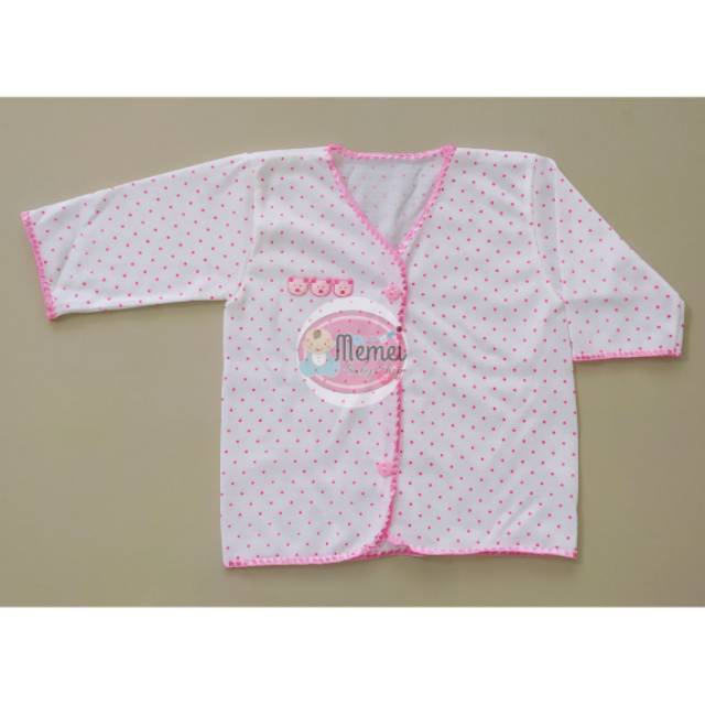 1 LUSIN (12 pcs) Baju bayi panjang POLKADOT halus lembut