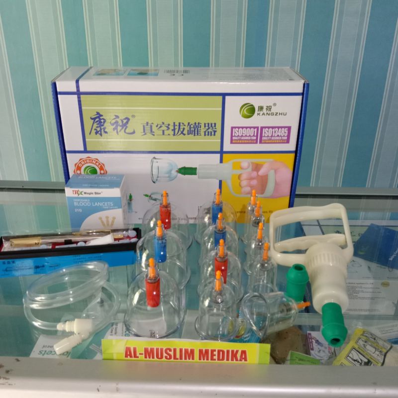 Paket kop alat bekam kangzhu 12 / Kop bekam kangzhu 12 paket