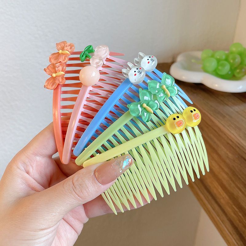 (1SET ISI 5PCS) Sirkam Rambut WARNA WARNI KARAKTER LUCU - Sisir Rambut - Jepitan Rambut