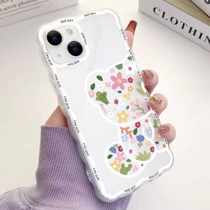 Case Desain Beruang Bunga Untuk Iphone 13 Pro Max / 12 / 11 / XS / XR / X / 8 / 7 / 6 / 6s / Plus Se202020