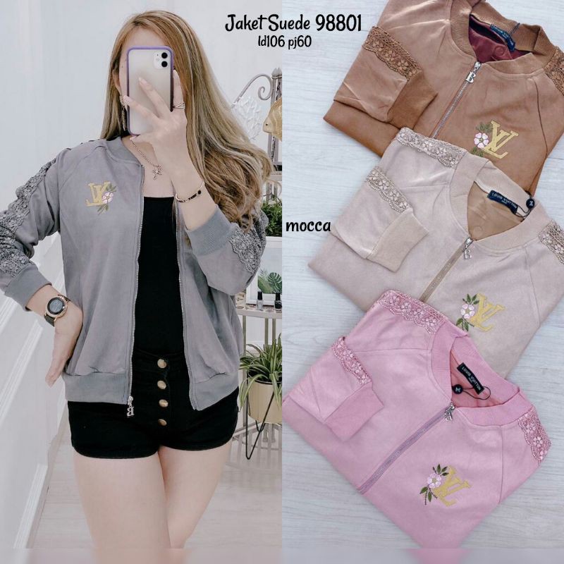 Jaket Wanita Import Bahan Suede 98801