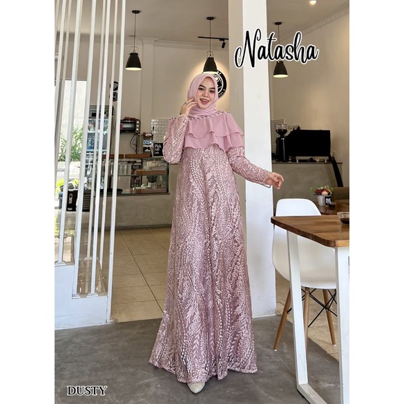 NATASHA Gamis kondangan gamis pesta muslimah bridemaids tunangan wisuda walimatul gaun lamaran