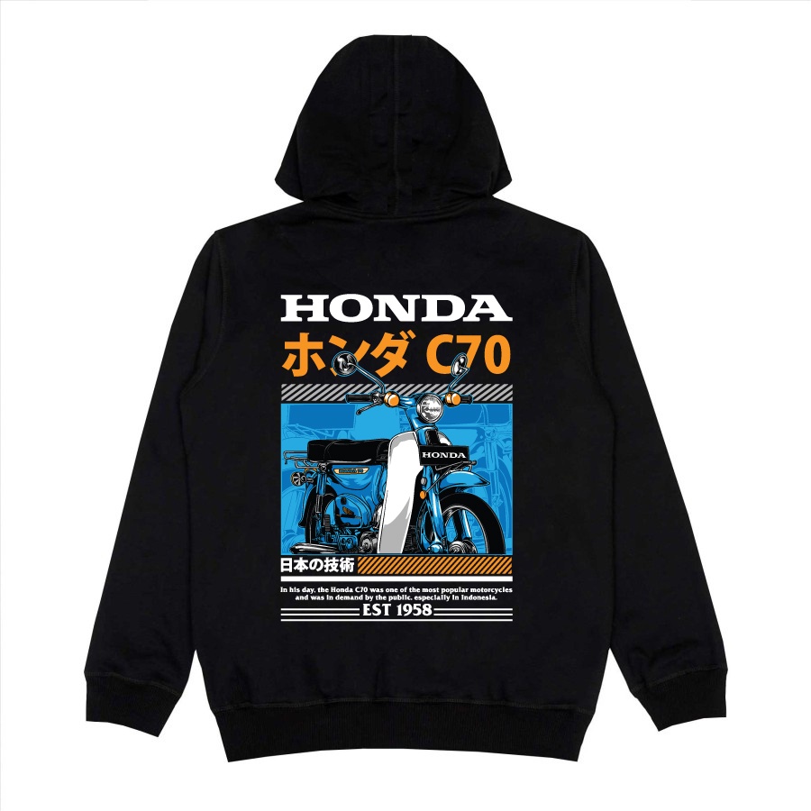 Jaket Hoodie Honda C70 jaket motor classic honda gank big size ukuran s m l xl xxl xxxl 4xl 5xl unis