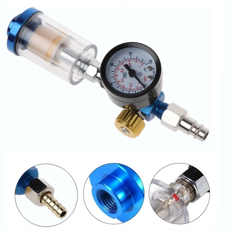 Alat Pengukur Regulator Udara Filter Perangkap Air Pneumatik Untuk Aksesoris Spray Gun