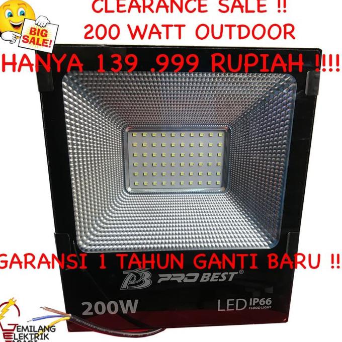 PROMO TERBAIK LAMPU SOROT LED OUTDOOR 200 WATT 200W 200 W TEMBAK IP 66 IP66 GARANSI - Kuning