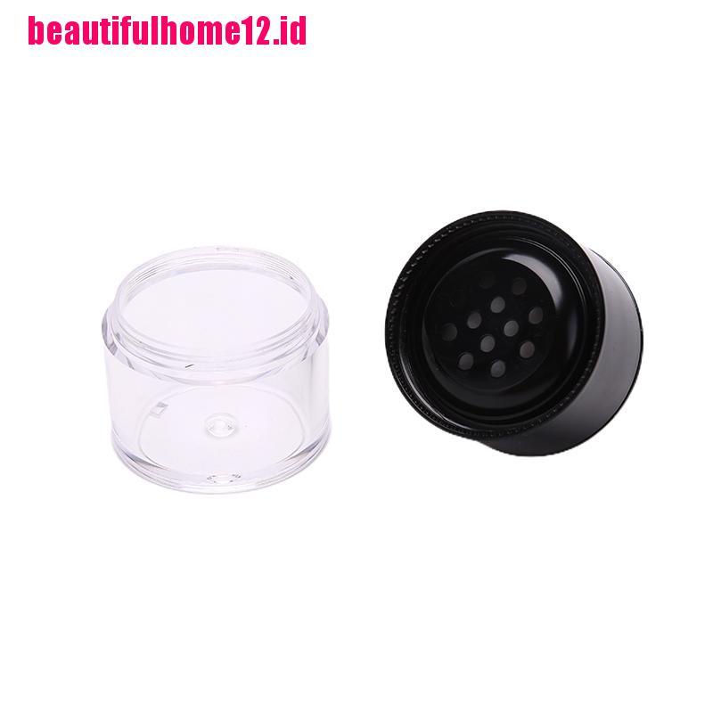 Kotak Jar Kontainer Kosong Bahan Plastik 10g Portable Dengan Puff Untuk Makeup Loose Powder