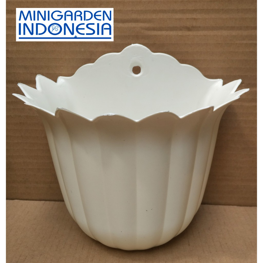 Pot bunga 20 cm model Mawar VAS GANTUNG / dinding tanaman hias artificial kaktus anggrek pot plastik pot gantung