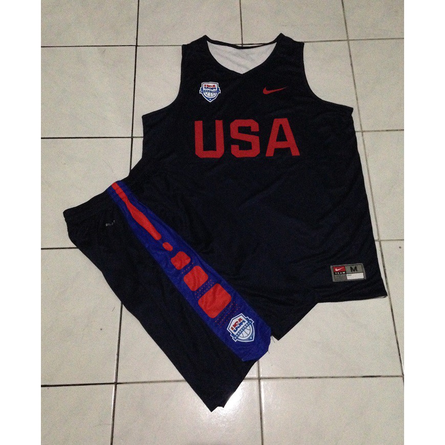 Jersey Setelan Basket USA Navy-White